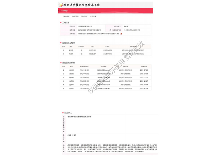 警鐘維保檢測評估資質(zhì)